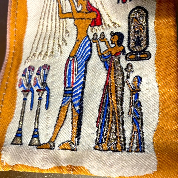 EGYPTIAN COIN PURSE PHARAOH THEMED CARD ORGANIZER 4”x6” ZIPPER TOP - Picture 9 of 14